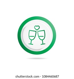 two glass icon (vector illustration)