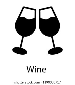 Two glass and wine in it is showing bar icon