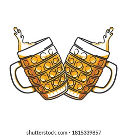 Two glasses of beer illustration
