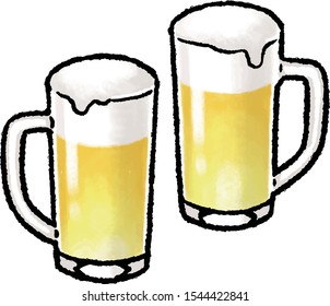 Two glasses of beer in a mug