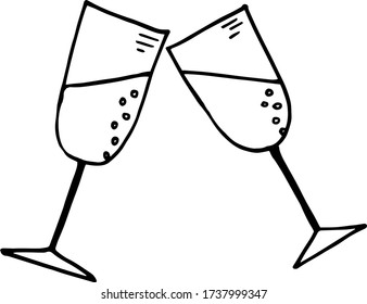 two glasses of champagne and two glasses