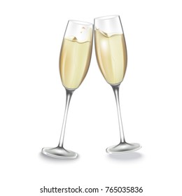 Two glasses of champagne.