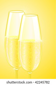 Two glasses of champagne illustration