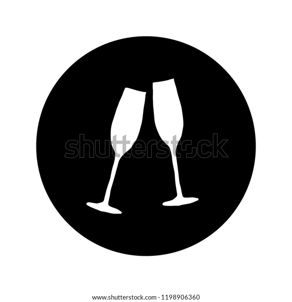 Two Glasses Champagne On Black Background Stock Vector Royalty Free 1198906360 Shutterstock 0523