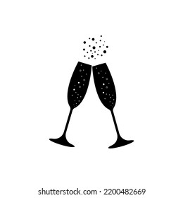 Two glasses of champagne. The topic of alcohol.