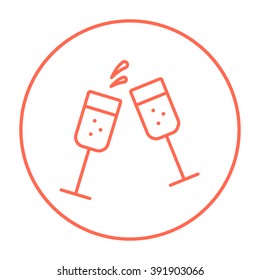 Dos gafas de icono de la línea de champaña.