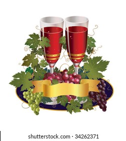 two glasses with colorful grape