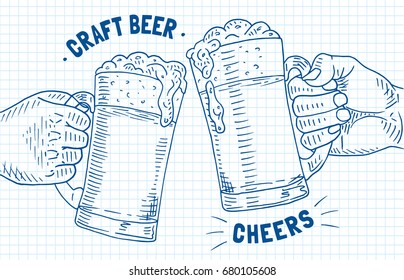 Two glasses of craft beer. Cheers.