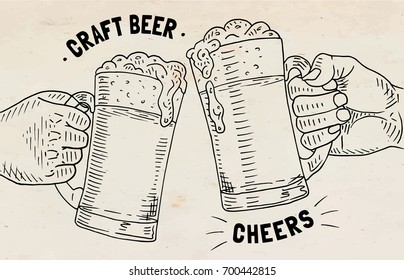 Two glasses of craft beer. Cheers