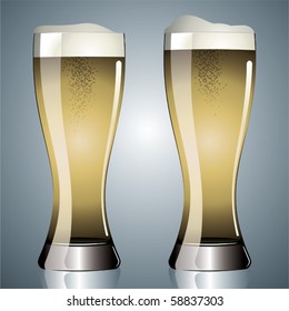 Two glasses of gold beer.