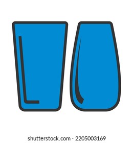 Two Glasses Icon. Editable Bold Outline With Color Fill Design. Vector Illustration.