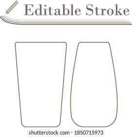 Two Glasses Icon. Editable Stroke Simple Design. Vector Illustration.