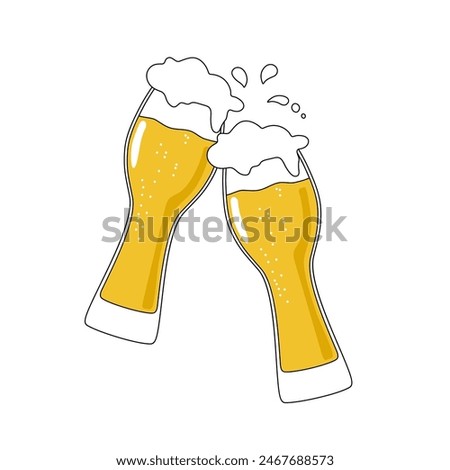 Two glasses of lager beer