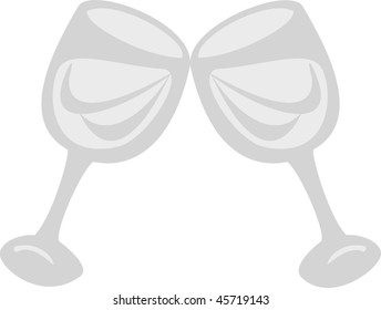 Two glasses making toast