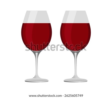 Two glasses with red wine.