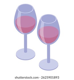 Dois copos com vinho tinto estão em comemoração