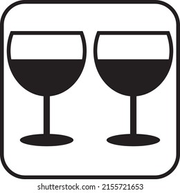 Two glasses of red wine, illustration, vector on a white background.