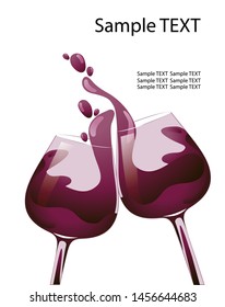 
Two glasses of red wine on a white background