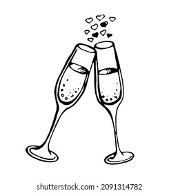 Dos vasos. Vector clipart. Dibujo de mano