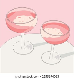 Two glasses vector party champagne 