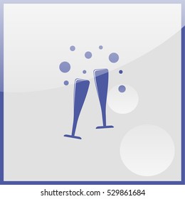 Two glasses of wine or champagne.