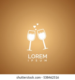 Two glasses of wine or champagne