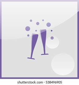 Two glasses of wine or champagne.