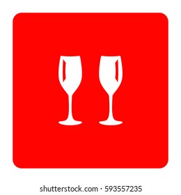 Two glasses of wine or champagne.