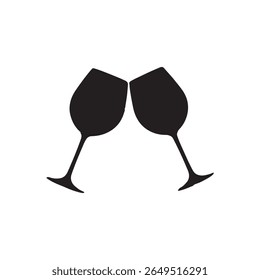 Dois copos de ícone de torcida de vinho isolado no fundo branco