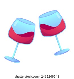 Two glasses of wine isolated on white background