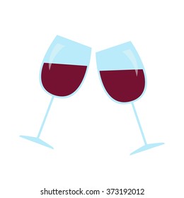 Two glasses of wine. Vector illustration.