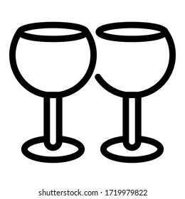 Dos iconos de vidrio. Contorno a dos iconos vectoriales de vidrio para diseño web aislados en fondo blanco