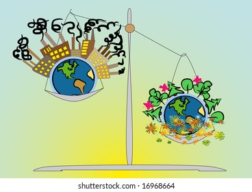 two globes in light of the ecological problems