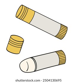 two glue stick, one of them open and one closed