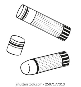 two glue stick, one of them open and one closed
