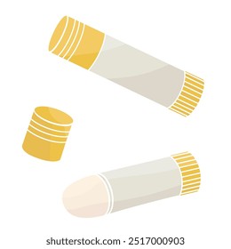 two glue stick, one of them open and one closed