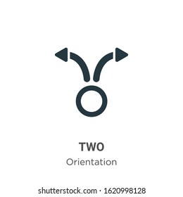 Two glyph icon vector on white background. Flat vector two icon symbol sign from modern orientation collection for mobile concept and web apps design.