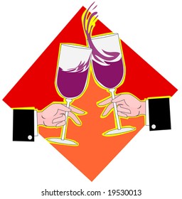two goblets of drinks	