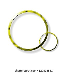 Two gold circles in eps10 format. Transparencies used in screen and multiply modes.