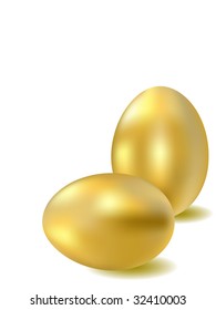 two gold eggs