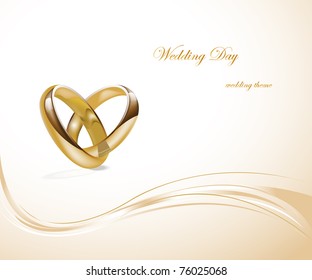 Two gold wedding rings design