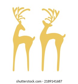 Two golden deer vector illustration.