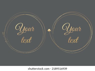 two golden frames on a transparent background