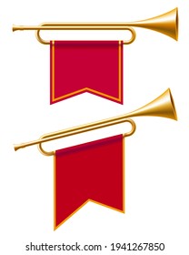 Two Golden Horn Trumpets illustration