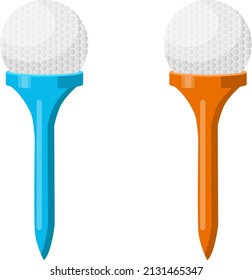 Two golf balls, illustration, vector on a white background.
