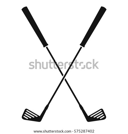 Two golf clubs icon. Simple illustration of two golf clubs vector icon for web