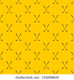 Two golf clubs pattern seamless vector repeat geometric yellow for any design