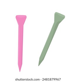 two golf tees color vector illustration