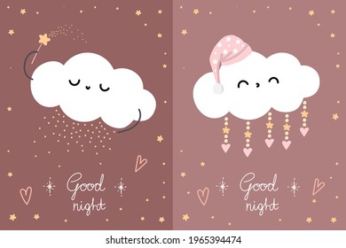 
two good night posters with clouds.