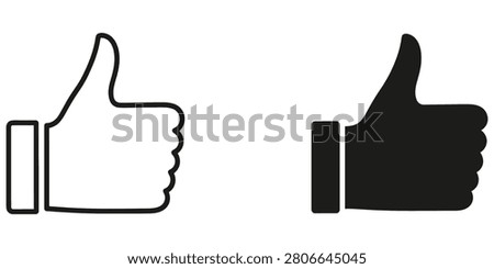 Two graphic icons of a thumb raised upwards signify agreement and affirmation. Ideal for conveying endorsement and satisfaction in digital communication.